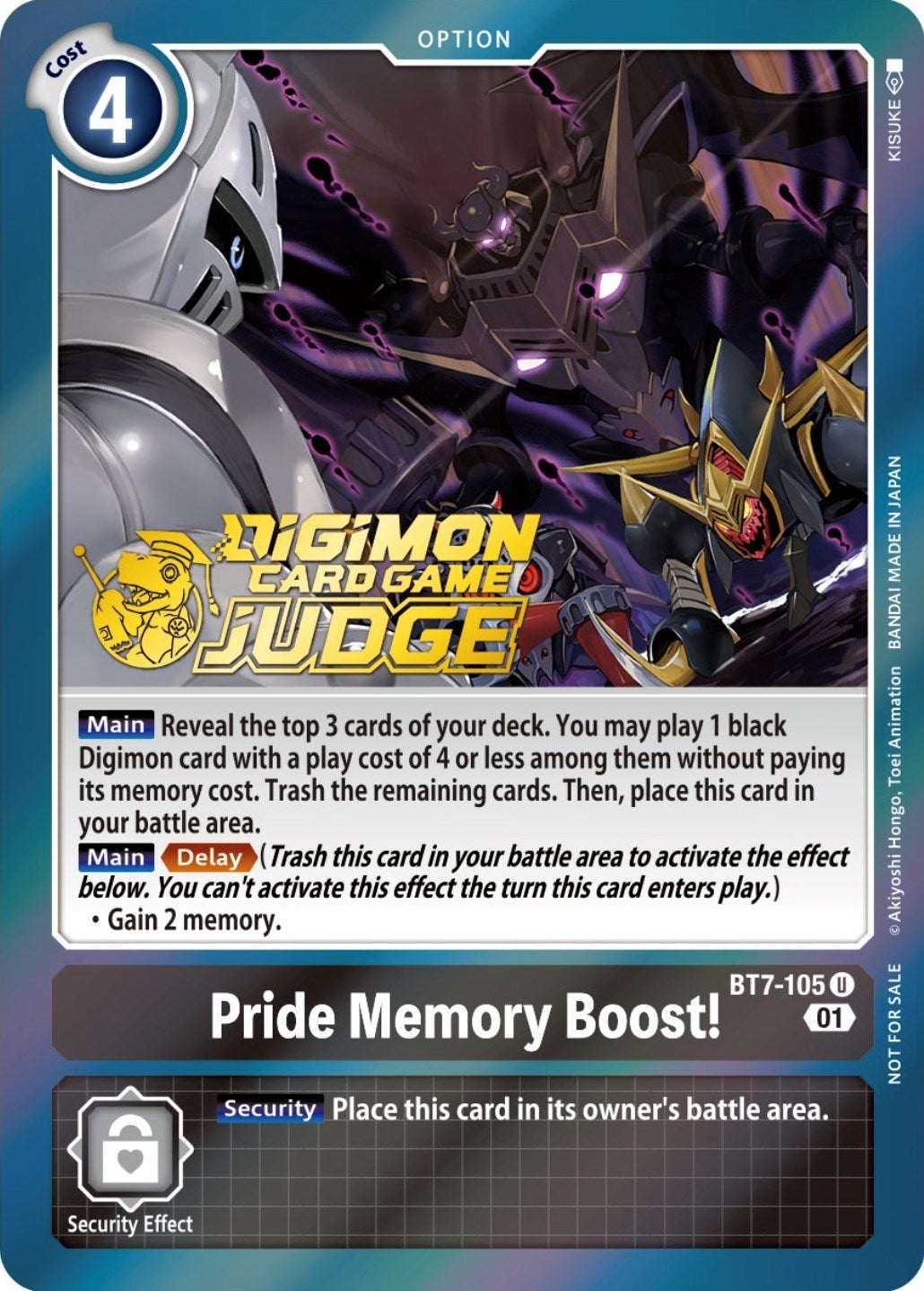 Pride Memory Boost! [BT7-105] (Judge Pack 3) [Next Adventure Promos] | The Gaming-Verse