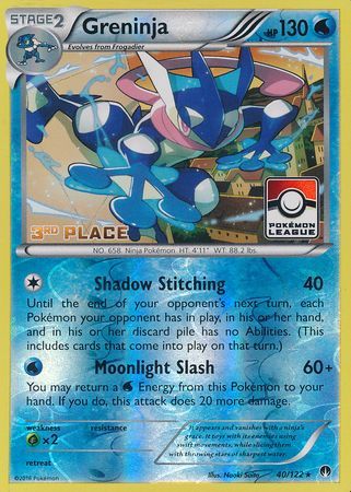 Greninja (40/122) (League Promo 3rd Place) [XY: BREAKpoint] | The Gaming-Verse