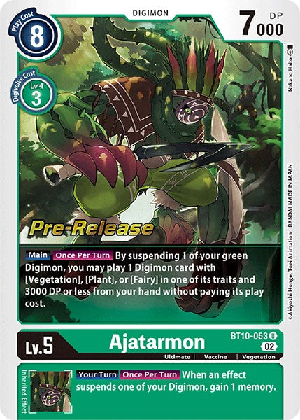 Ajatarmon [BT10-053] [Xros Encounter Pre-Release Cards] | The Gaming-Verse