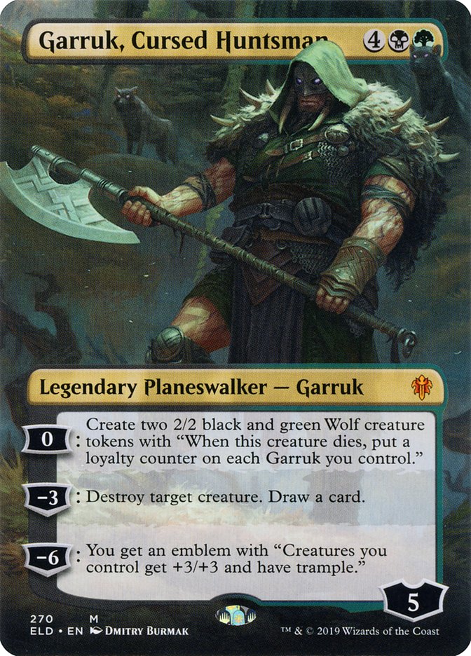 Garruk, Cursed Huntsman (Borderless) [Throne of Eldraine] | The Gaming-Verse