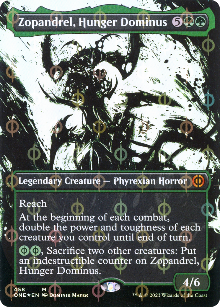 Zopandrel, Hunger Dominus (Borderless Ichor Step-and-Compleat Foil) [Phyrexia: All Will Be One] | The Gaming-Verse