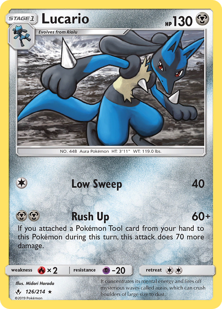 Lucario (126/214) [Sun & Moon: Unbroken Bonds] | The Gaming-Verse