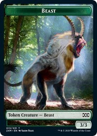 Beast // Treasure Double-sided Token [Double Masters Tokens] | The Gaming-Verse