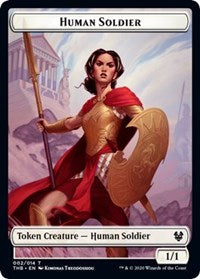 Human Soldier // Wall Double-sided Token [Theros Beyond Death Tokens] | The Gaming-Verse