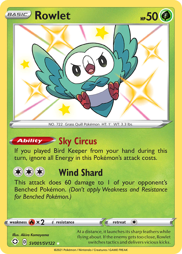 Rowlet (SV001/SV122) [Sword & Shield: Shining Fates] | The Gaming-Verse