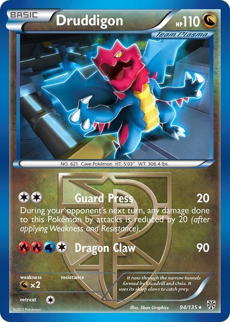 Druddigon (94/135) (Theme Deck Exclusive) [Black & White: Plasma Storm] | The Gaming-Verse