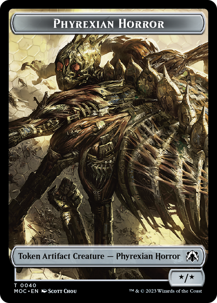 Phyrexian Golem // Phyrexian Horror Double-Sided Token [March of the Machine Commander Tokens] | The Gaming-Verse