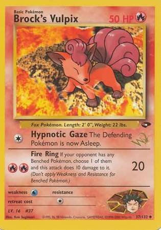 Brock's Vulpix (37/132) (W Stamped Promo) [Gym Challenge Unlimited] | The Gaming-Verse