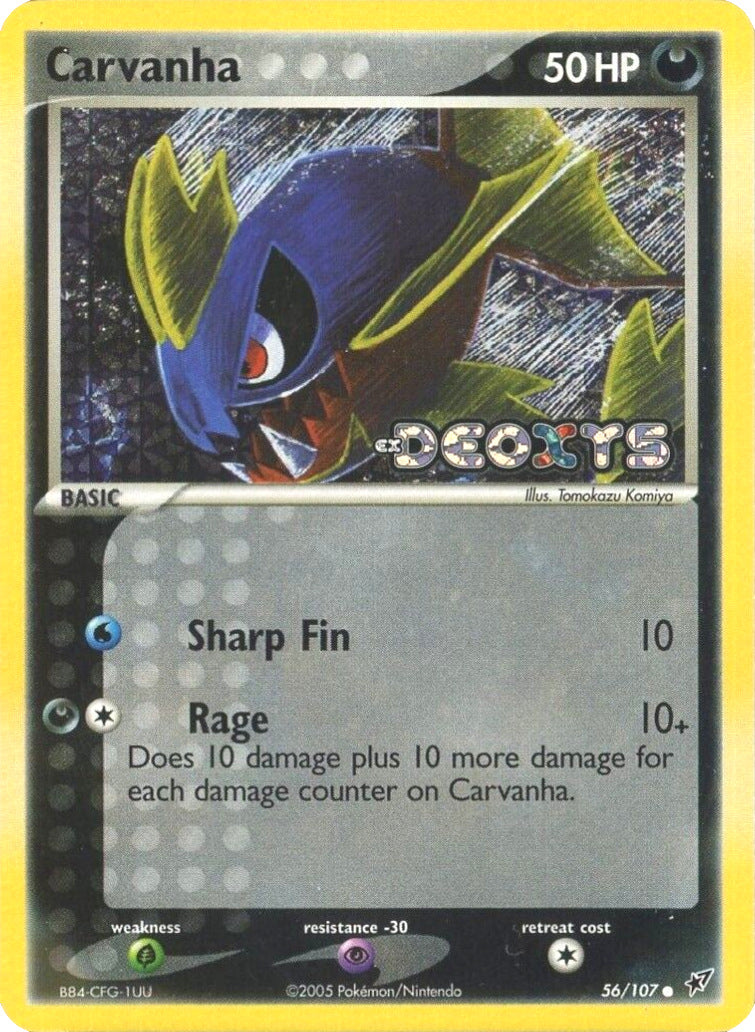 Carvanha (56/107) (Stamped) [EX: Deoxys] | The Gaming-Verse