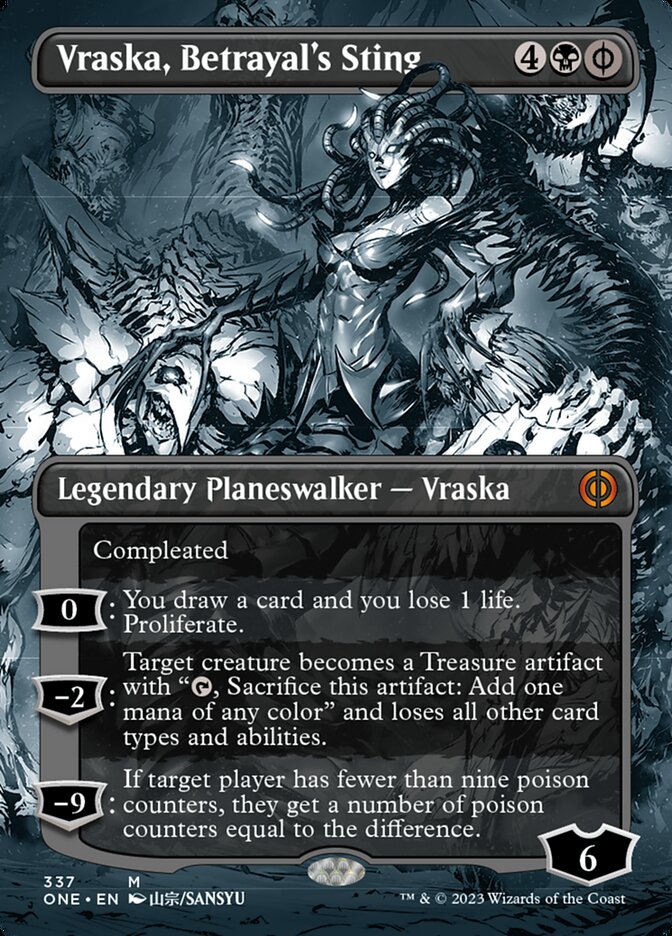 Vraska, Betrayal's Sting (Borderless Manga) [Phyrexia: All Will Be One] | The Gaming-Verse