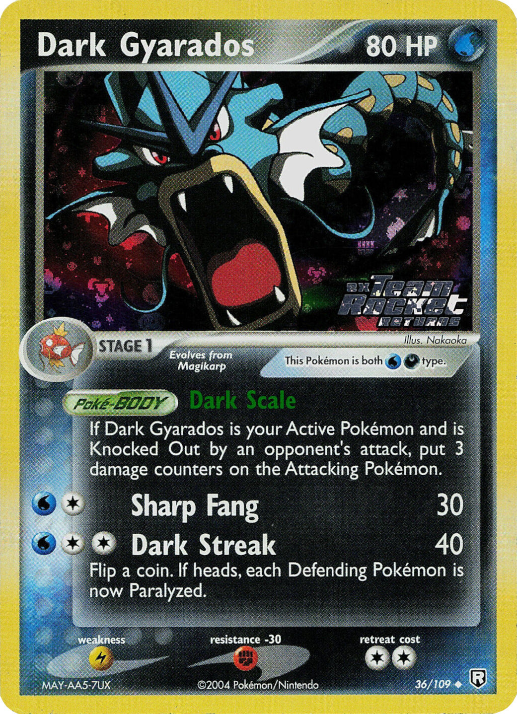 Dark Gyarados (36/109) (Stamped) [EX: Team Rocket Returns] | The Gaming-Verse