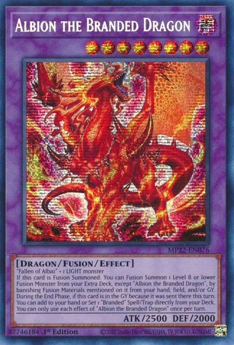 Albion the Branded Dragon [MP22-EN076] Prismatic Secret Rare | The Gaming-Verse