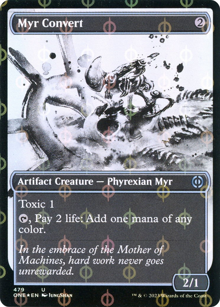 Myr Convert (Showcase Ichor Step-and-Compleat Foil) [Phyrexia: All Will Be One] | The Gaming-Verse