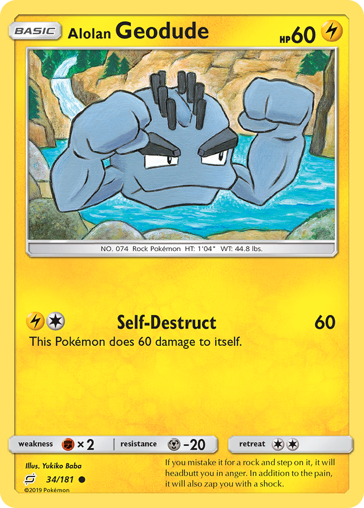 Alolan Geodude (34/181) [Sun & Moon: Team Up] | The Gaming-Verse