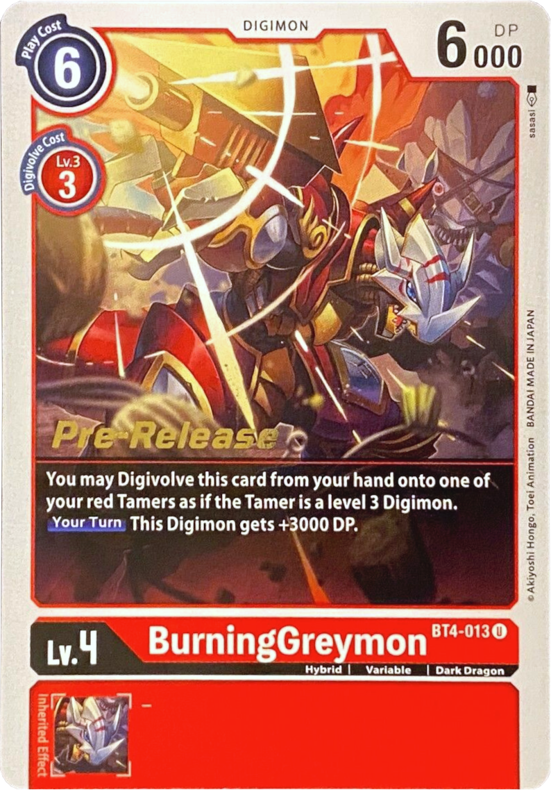 BurningGreymon [BT4-013] [Great Legend Pre-Release Promos] | The Gaming-Verse