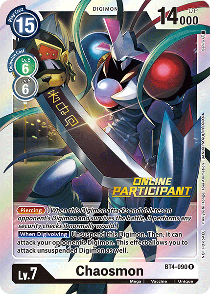 Chaosmon [BT4-090] (Online Participant) [Great Legend Promos] | The Gaming-Verse