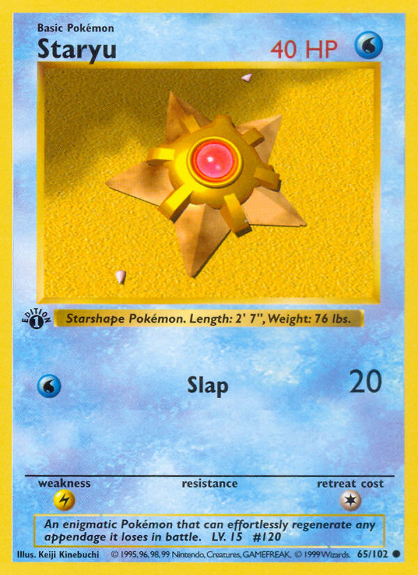 Staryu (65/102) (Shadowless) [Base Set 1st Edition] | The Gaming-Verse