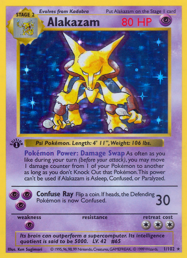 Alakazam (1/102) (Shadowless) [Base Set 1st Edition] | The Gaming-Verse