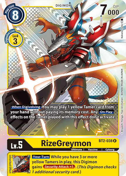 RizeGreymon [BT2-038] (Premium Pack) [Release Special Booster Ver.1.5] | The Gaming-Verse