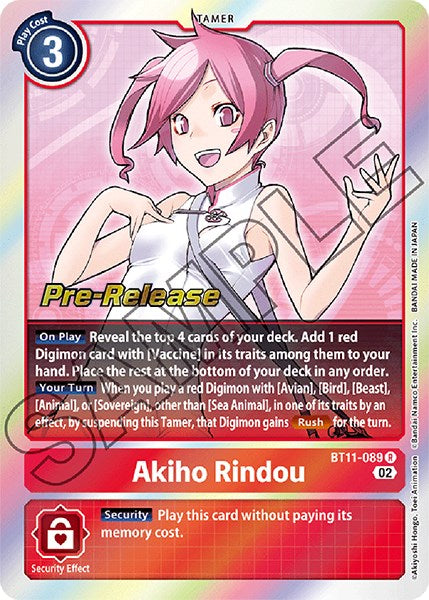 Akiho Rindou [BT11-089] [Dimensional Phase Pre-Release Promos] | The Gaming-Verse