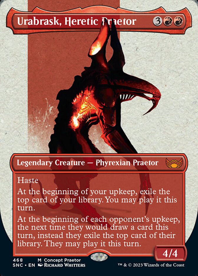 Urabrask, Heretic Praetor (Borderless Concept Praetors) [Phyrexia: All Will Be One] | The Gaming-Verse