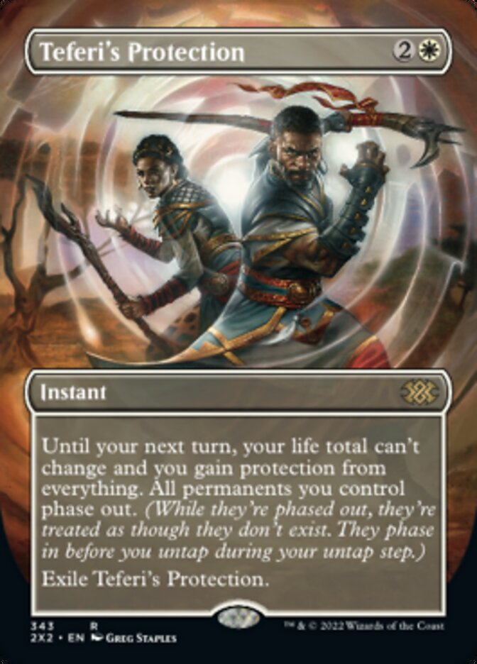 Teferi's Protection (Borderless Alternate Art) [Double Masters 2022] | The Gaming-Verse