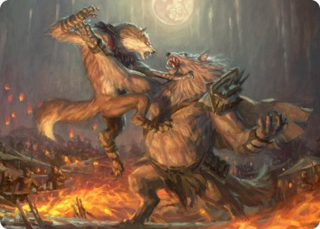 Duel for Dominance Art Card [Innistrad: Midnight Hunt Art Series] | The Gaming-Verse