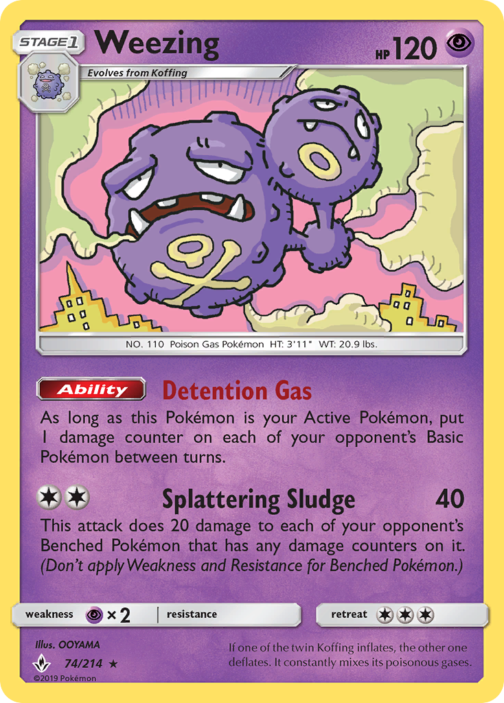 Weezing (74/214) [Sun & Moon: Unbroken Bonds] | The Gaming-Verse