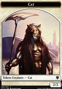 Cat (001) // Cat Warrior (008) Double-sided Token [Commander 2017 Tokens] | The Gaming-Verse