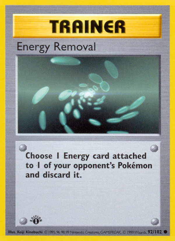 Energy Removal (92/102) (Shadowless) [Base Set 1st Edition] | The Gaming-Verse