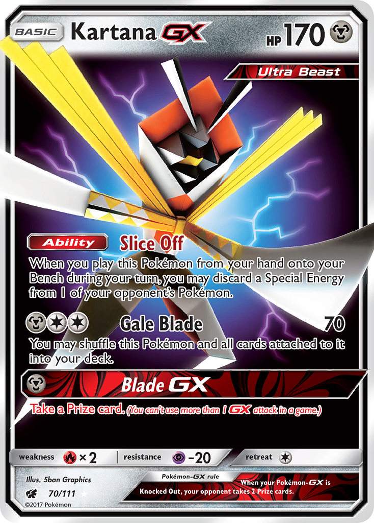 Kartana GX (70/111) [Sun & Moon: Crimson Invasion] | The Gaming-Verse