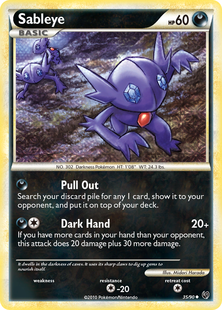 Sableye (35/90) [HeartGold & SoulSilver: Undaunted] | The Gaming-Verse