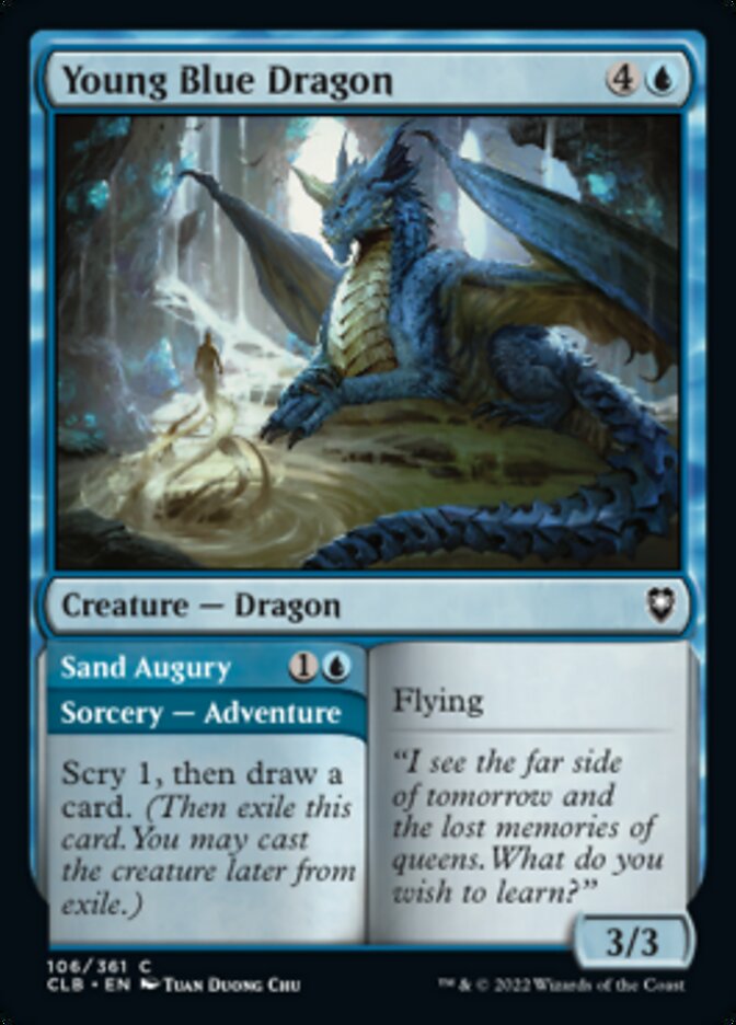 Young Blue Dragon // Sand Augury [Commander Legends: Battle for Baldur's Gate] | The Gaming-Verse