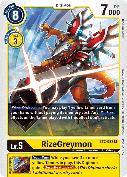 RizeGreymon [BT2-038] (Tournament Pack) [Release Special Booster Ver.1.5 Promos] | The Gaming-Verse