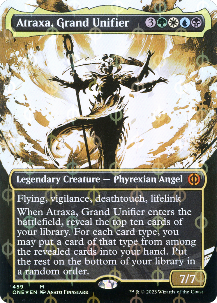 Atraxa, Grand Unifier (Borderless Ichor Step-and-Compleat Foil) [Phyrexia: All Will Be One] | The Gaming-Verse