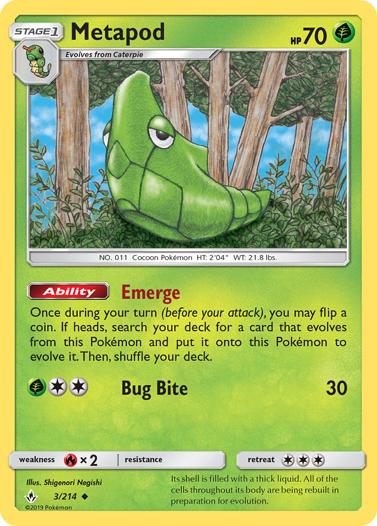 Metapod (3/214) [Sun & Moon: Unbroken Bonds] | The Gaming-Verse