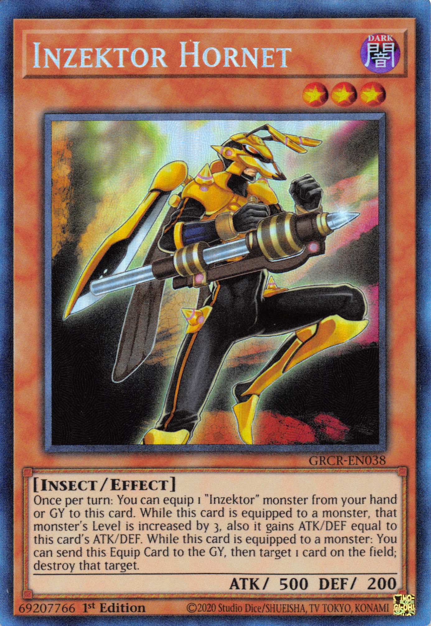 Inzektor Hornet [GRCR-EN038] Collector's Rare | The Gaming-Verse