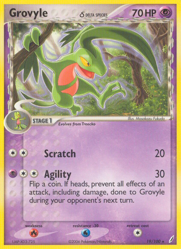 Grovyle(19/100) (Delta Species) [EX: Crystal Guardians] | The Gaming-Verse