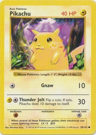 Pikachu (58/102) [Base Set Shadowless Unlimited] | The Gaming-Verse