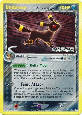 Umbreon (17/113) (Delta Species) (Stamped) [EX: Delta Species] | The Gaming-Verse