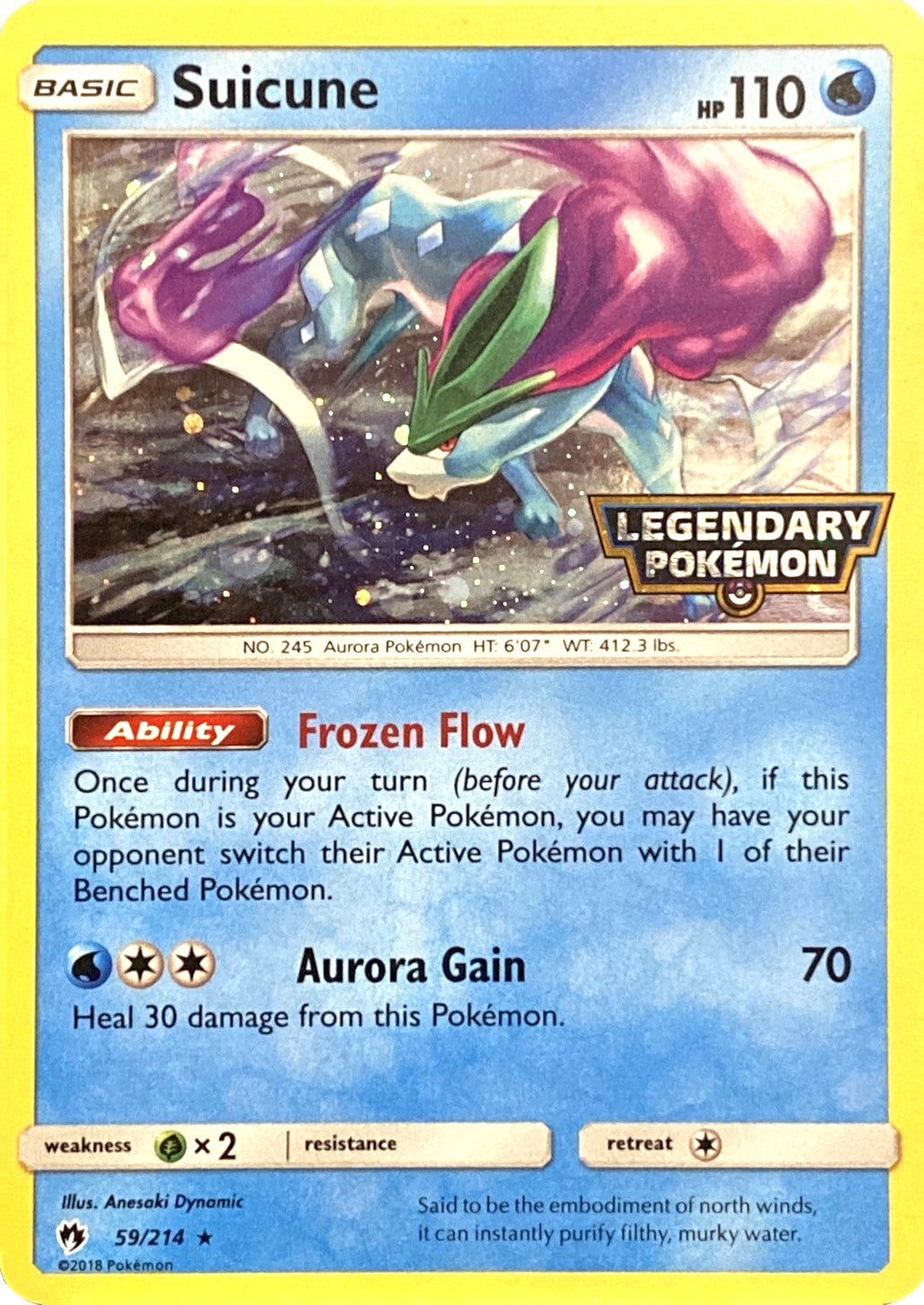 Suicune (59/214) (Legendary Pokemon Stamped) [Sun & Moon: Lost Thunder] | The Gaming-Verse