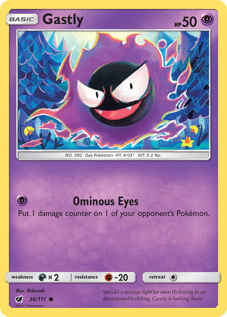 Gastly (36/111) [Sun & Moon: Crimson Invasion] | The Gaming-Verse