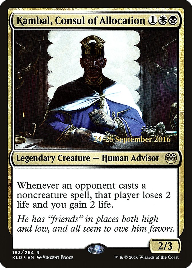 Kambal, Consul of Allocation  (Prerelease) [Kaladesh Prerelease Promos] | The Gaming-Verse