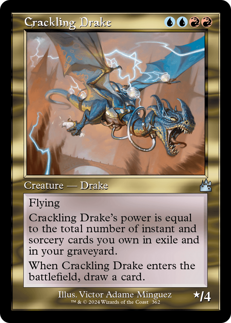 Crackling Drake (Retro Frame) [Ravnica Remastered] | The Gaming-Verse