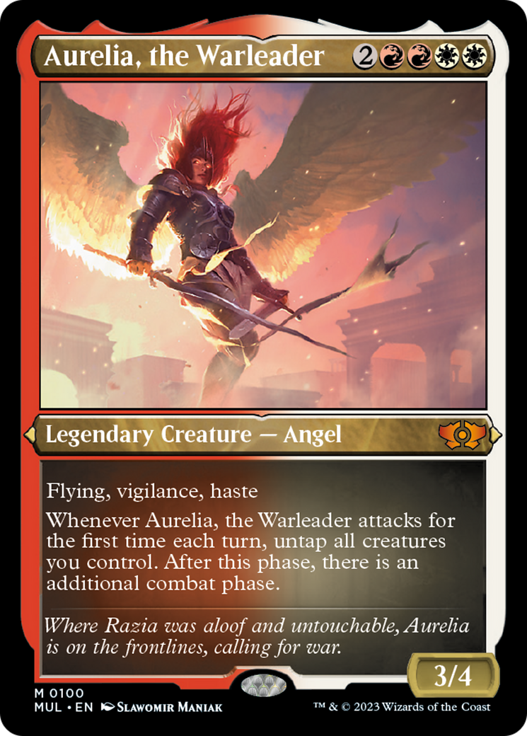 Aurelia, the Warleader (Foil Etched) [Multiverse Legends] | The Gaming-Verse