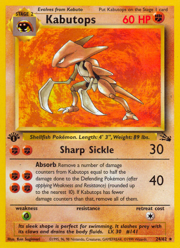 Kabutops (24/62) [Fossil 1st Edition] | The Gaming-Verse