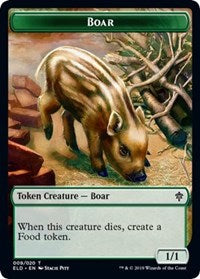 Boar // Food (15) Double-sided Token [Throne of Eldraine Tokens] | The Gaming-Verse