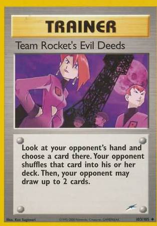 Team Rocket's Evil Deeds (103/105) [Neo Destiny Unlimited] | The Gaming-Verse