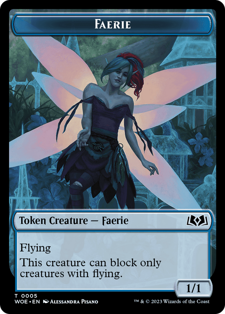 Faerie Token [Wilds of Eldraine Tokens] | The Gaming-Verse