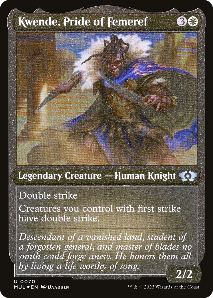 Kwende, Pride of Femeref (Foil Etched) [Multiverse Legends] | The Gaming-Verse